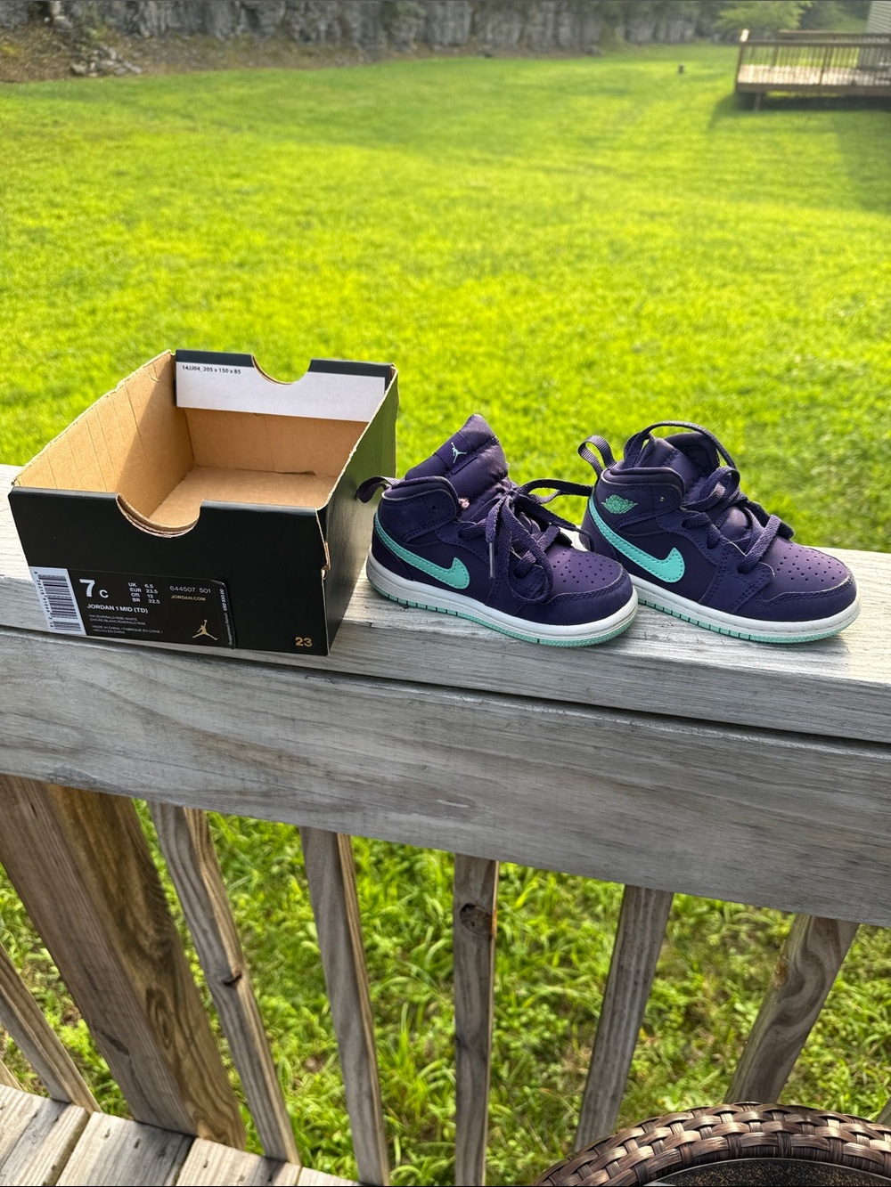 Nike Kids Purple & Teal High-Top Sneakers